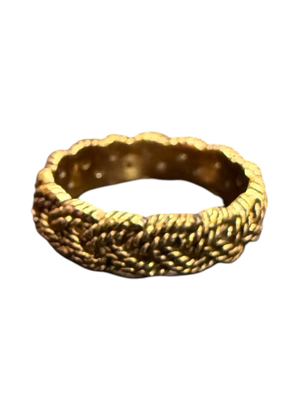 AVON Gold Tone Braided Woven Ring Costume Jewelry Cocktail Ring Stack Size 6